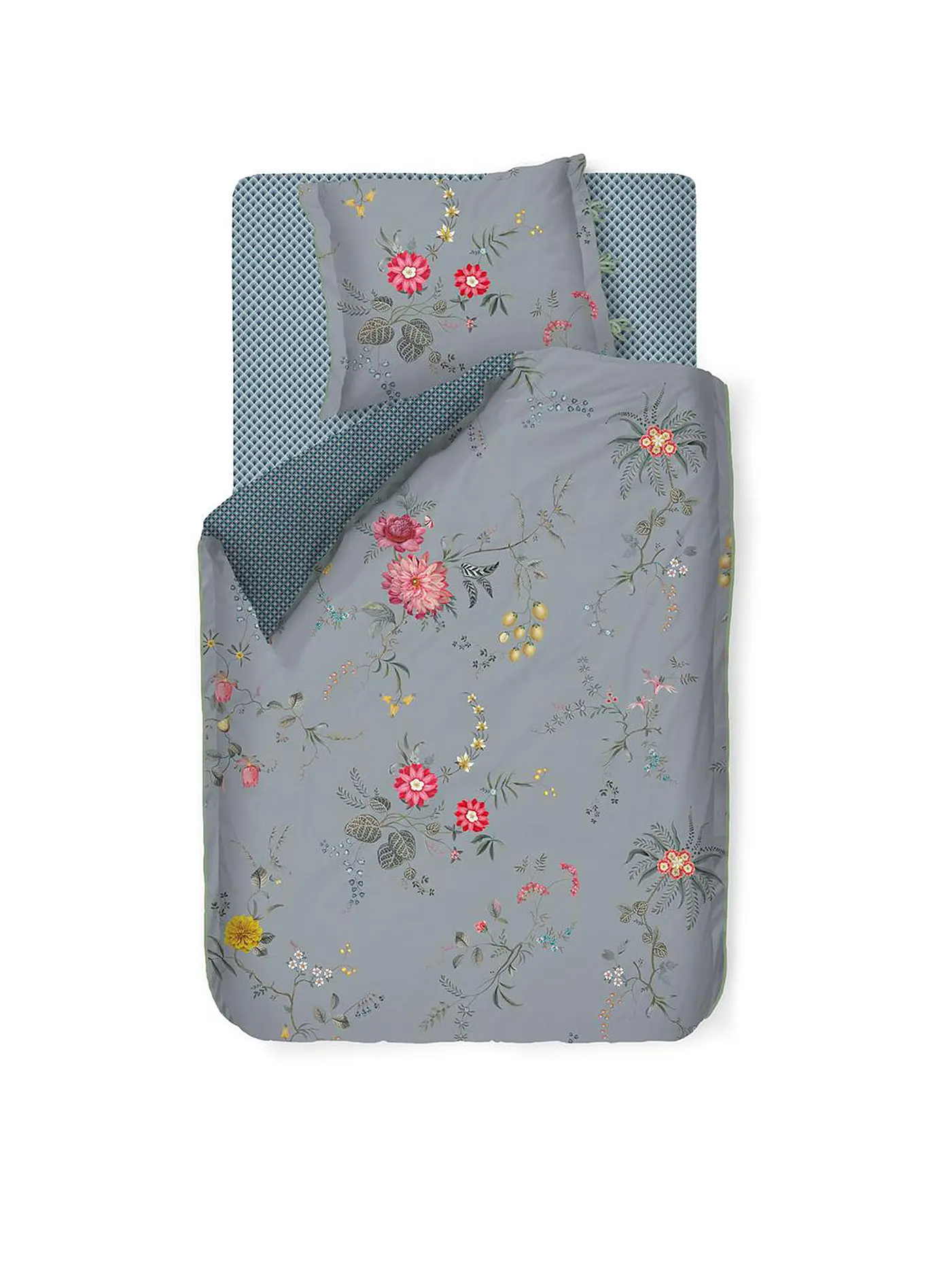 PIP STUDIO | Perkal Bettwäsche FLEUR GRANDEUR 70x90cm / 140x200cm Blue | 